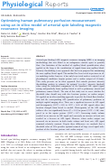 Cover page: Optimizing human pulmonary perfusion measurement using an in silico model of arterial spin labeling magnetic resonance imaging