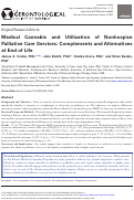Cover page: Medical Cannabis and Utilization of Nonhospice Palliative Care Services: Complements and Alternatives at End of Life
