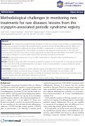 Cover page: Methodological challenges in monitoring new treatments for rare diseases: lessons from the cryopyrin-associated periodic syndrome registry