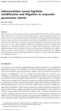 Cover page: Adversarialism versus legalism: Juridification and litigation in corporate governance reform