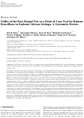 Cover page: Utility of the Rose Bengal Test as a Point-of-Care Test for Human Brucellosis in Endemic African Settings: A Systematic Review