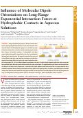 Cover page: Influence of Molecular Dipole Orientations on Long-Range Exponential Interaction Forces at Hydrophobic Contacts in Aqueous Solutions