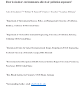 Cover page: How Do Indoor Environments Affect Air Pollution Exposure?