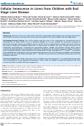 Cover page: Cellular Senescence in Livers from Children with End Stage Liver Disease