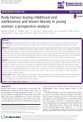 Cover page: Body fatness during childhood and adolescence and breast density in young women: a prospective analysis.