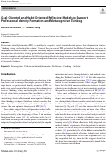 Cover page of Goal-Oriented and Habit-Oriented Reflective Models to Support Professional Identity Formation and Metacognitive Thinking