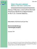Cover page: Energy efficiency and carbon dioxide emissions reduction opportunities 
in the U.S. cement industry