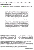 Cover page: Potential roles of dietary zeaxanthin and lutein in macular health and function