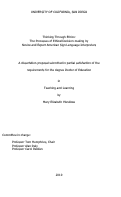 Cover page: Thinking through ethics : the processes of ethical decision-making by novice and expert American sign language interpreters