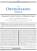 Cover page: Preparing for Autistic Patients in Orthopaedic Surgery: Tips for a Successful Health-Care Interaction.