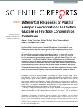 Cover page: Differential Responses of Plasma Adropin Concentrations To Dietary Glucose or Fructose Consumption In Humans