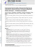 Cover page: Exploring the Predictive Ability of Dysfunctional High-Density Lipoprotein for Adverse Outcomes in Emergency Department Patients with Sepsis