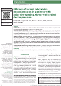 Cover page: Efficacy of lateral orbital rim decompression in patients with prior rim-sparing, three-wall orbital decompression.