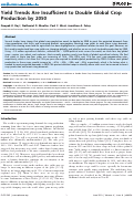 Cover page: Yield Trends Are Insufficient to Double Global Crop Production by 2050