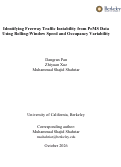 Cover page of Identifying Freeway Traffic Instability from PeMS Data Using Rolling-Window Speed and Occupancy Variability