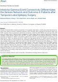 Cover page: Interictal Gamma Event Connectivity Differentiates the Seizure Network and Outcome in Patients after Temporal Lobe Epilepsy Surgery