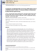 Cover page: Comparison of Lipid Deposition at Coronary Bifurcations Versus at Nonbifurcation Portions of Coronary Arteries as Determined by Near-Infrared Spectroscopy