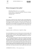 Cover page: What Is (Insurgent) Universality?