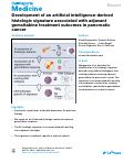 Cover page: Development of an artificial intelligence-derived histologic signature associated with adjuvant gemcitabine treatment outcomes in pancreatic cancer.