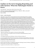 Cover page: Update on the Liver Imaging Reporting and Data System