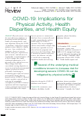 Cover page: COVID-19: Implications for Physical Activity, Health Disparities, and Health Equity