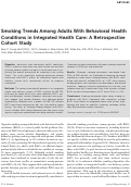 Cover page: Smoking Trends Among Adults With Behavioral Health Conditions in Integrated Health Care: A Retrospective Cohort Study