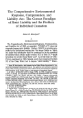 Cover page: The Comprehensive Environmental Response, Compensation, and Liability Act: The Correct Paradigm of Strict Liability and the Problem of Individual Causation