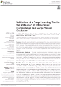 Cover page: Validation of a Deep Learning Tool in the Detection of Intracranial Hemorrhage and Large Vessel Occlusion