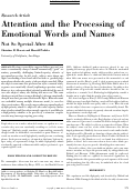 Cover page: Attention and the processing of emotional words and names - Not so special after all