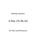 Cover page: A Day (To Be In)