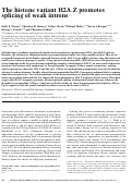 Cover page: The histone variant H2A.Z promotes splicing of weak introns