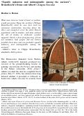 Cover page: “Equally unknown and unimaginable among the ancients”: Brunelleschi’s Dome and Alberti’s <em>Lingua Toscana</em>