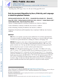 Cover page: Pain Assessment Disparities by Race, Ethnicity, and Language in Adult Hospitalized Patients.