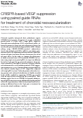 Cover page: CRISPR-based VEGF suppression using paired guide RNAs for treatment of choroidal neovascularization