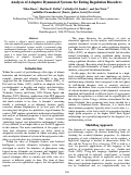 Cover page: Analysis of Adaptive Dynamical Systems for Eating Regulation Disorders