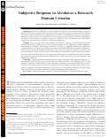 Cover page: Subjective Response to Alcohol as a Research Domain Criterion.