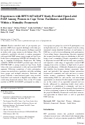 Cover page: Experiences with HPTN 067/ADAPT Study-Provided Open-Label PrEP Among Women in Cape Town: Facilitators and Barriers Within a Mutuality Framework