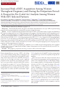 Cover page: Increased Risk of HIV Acquisition Among Women Throughout Pregnancy and During the Postpartum Period: A Prospective Per-Coital-Act Analysis Among Women With HIV-Infected Partners