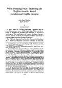 Cover page: When Planning Fails: Protecting the Neighborhood in Vested Development Rights Disputes