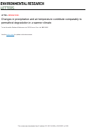 Cover page: Changes in precipitation and air temperature contribute comparably to permafrost degradation in a warmer climate