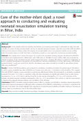 Cover page: Care of the mother-infant dyad: a novel approach to conducting and evaluating neonatal resuscitation simulation training in Bihar, India