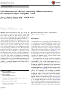 Cover page: Self-affirmation and affective forecasting: Affirmation reduces the anticipated impact of negative events