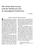 Cover page: The Pomo Kin Group and the Political Unit in Aboriginal California