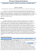 Cover page of The Law of Quantum Disclosure: Cryptanalysis, Academic Freedom, and Dual-Use Scientific Speech
