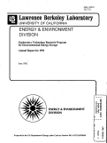 Cover page: Exploratory Technology Research Program for Electrochemical Energy Storage Annual Report for 1991
