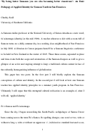 Cover page: "'By being better Samoans you are also becoming better Americans': An Emic Pedagogy of Applied Identity for Samoan Youth in San Francisco"