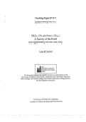 Cover page of Public-Private Partnerships: A Survey of the Field An Opportunity for the East Bay