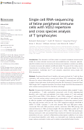 Cover page: Single cell RNA-sequencing of feline peripheral immune cells with V(D)J repertoire and cross species analysis of T lymphocytes