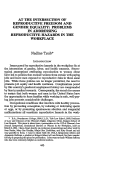 Cover page: At the Intersection of Reproductive Freedom and Gender Equality: Problems in Addressing Reproductive Hazards in the Workplace