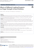 Cover page: Effects of Different Loading Programs on Finger Strength in Rock Climbers.